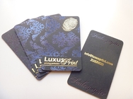 Gold Foil Stamped Black Premium Business Cards , Rounded Corner Business Cards